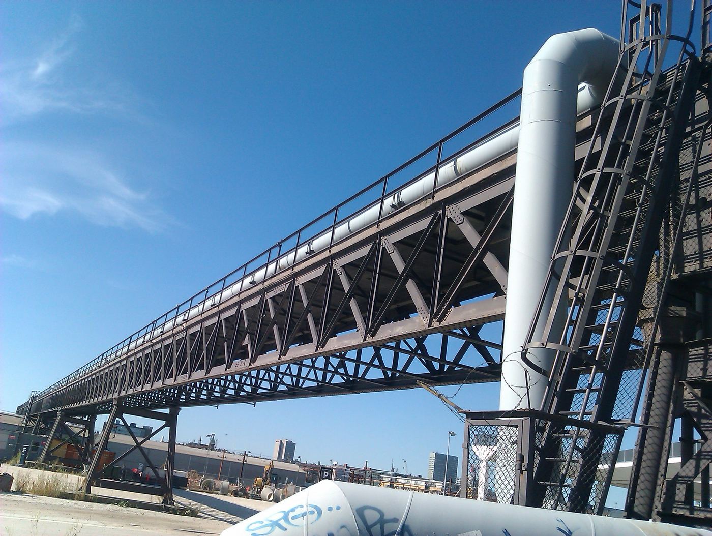 Large district heating pipes laid along Kalvebod Brygge near Dybbøls Bro in central Copenhagen, 2013