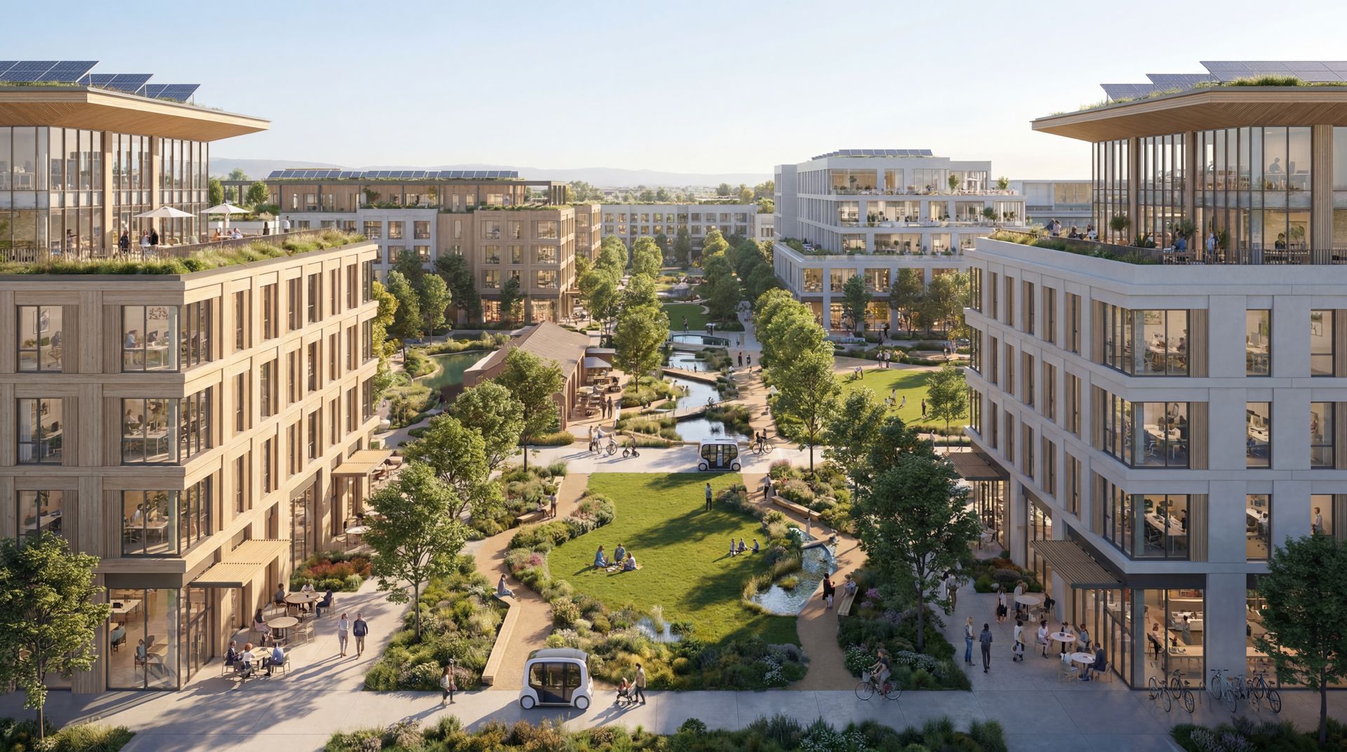 Central park and plaza render