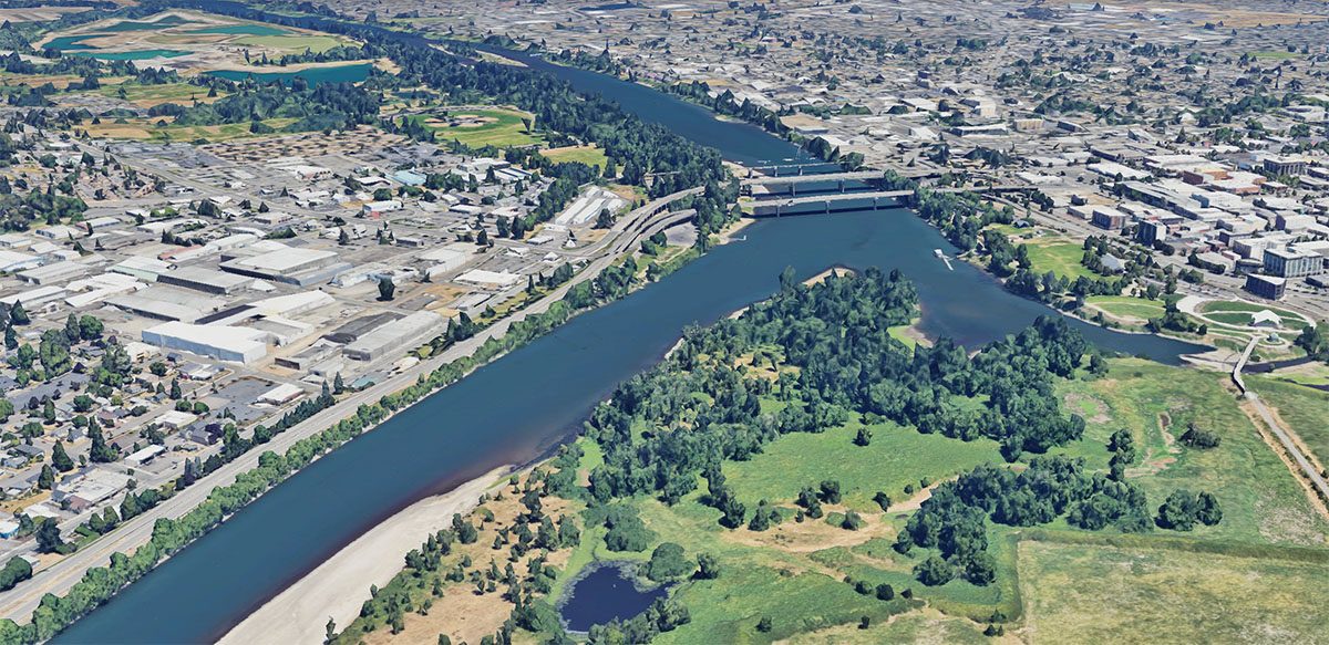 Aerial view of Salem, Oregon