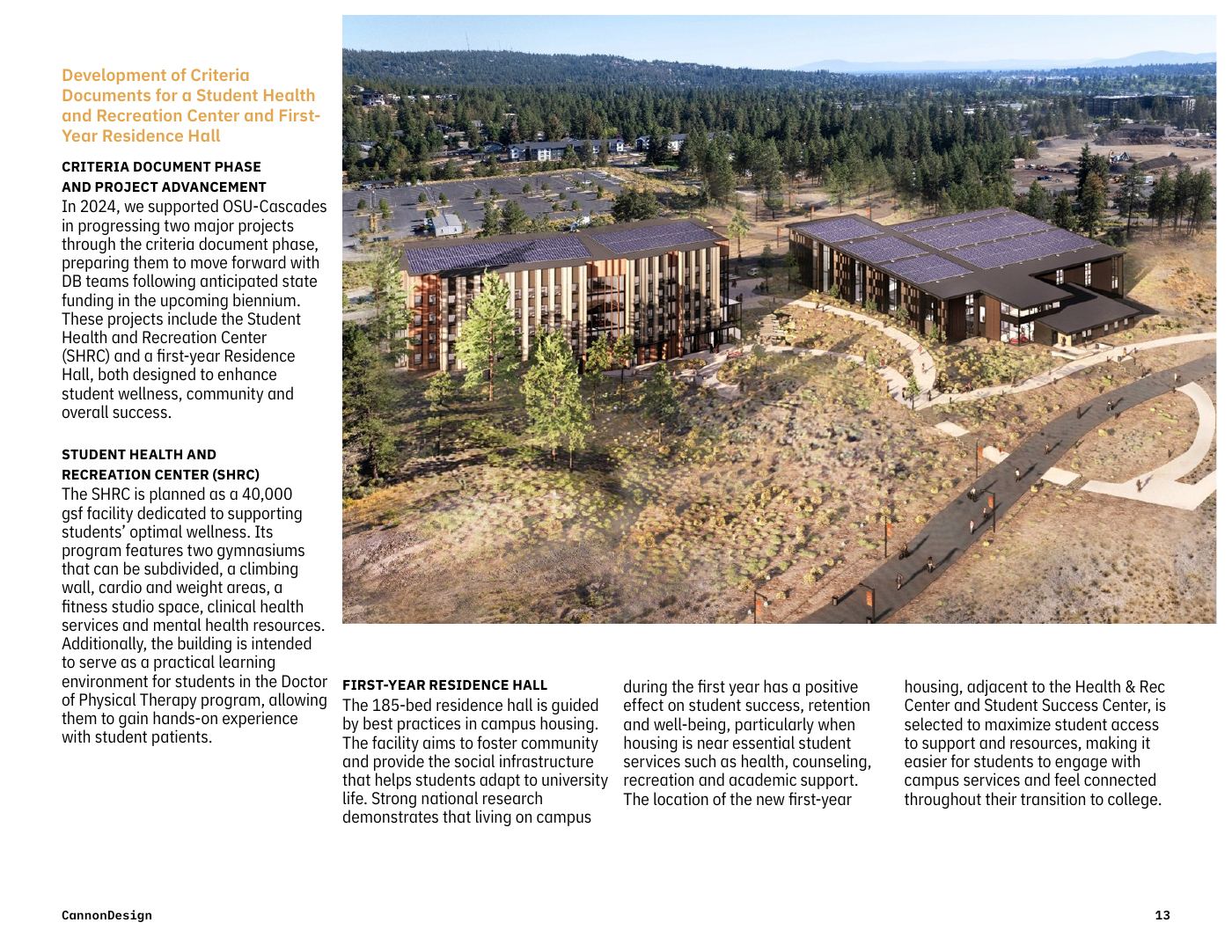 OSU-Cascades: development of criteria documents and campus expansion.