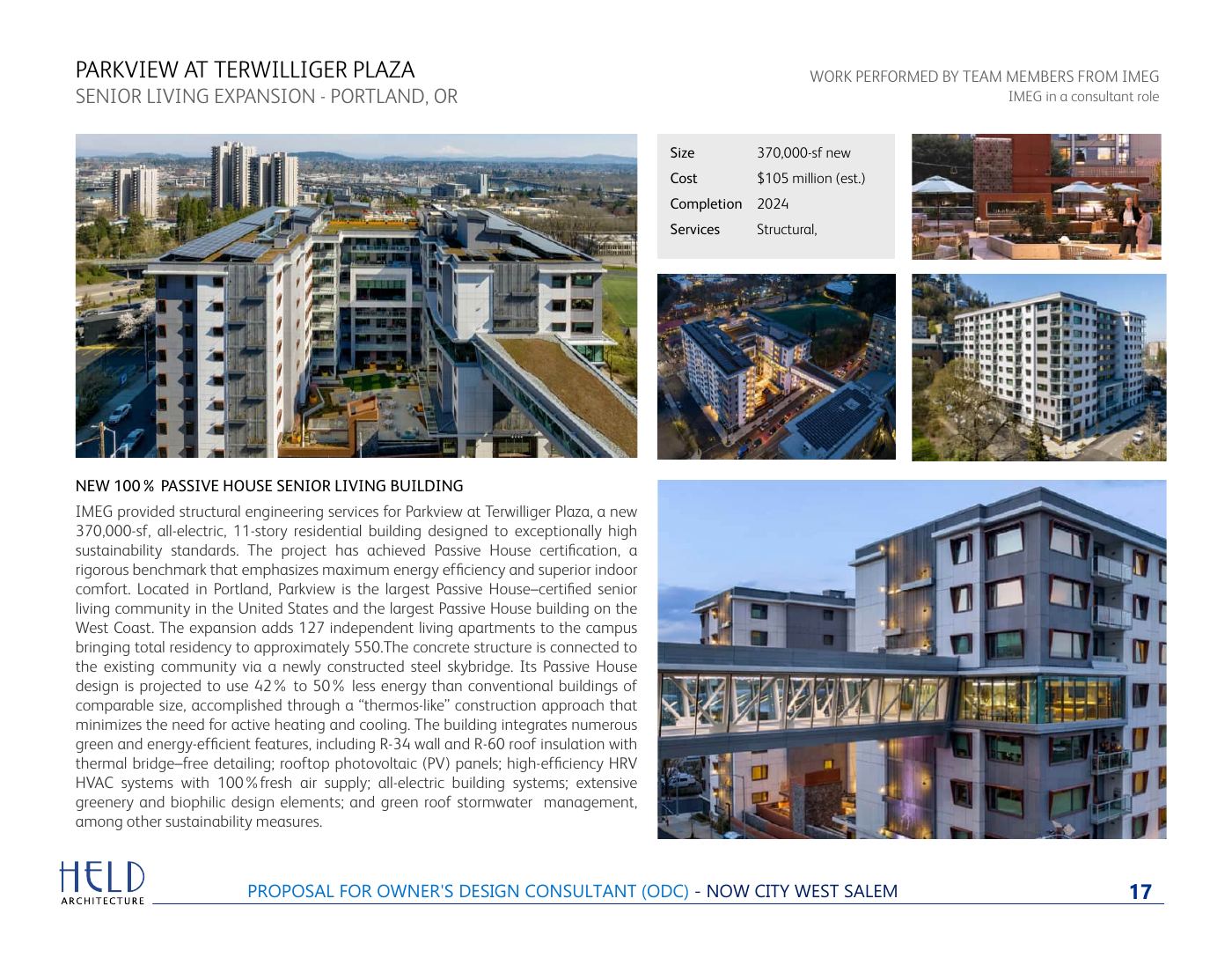 Parkview at Terwilliger Plaza, Portland: IMEG decarbonization and high-performance systems.