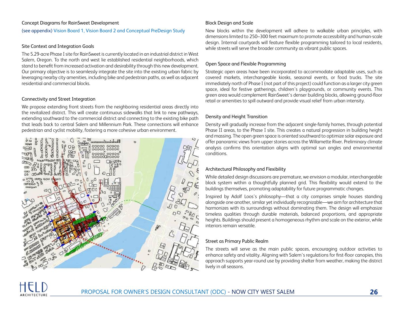 Concept diagrams: block design and scale studies for the Phase 1 parcel.