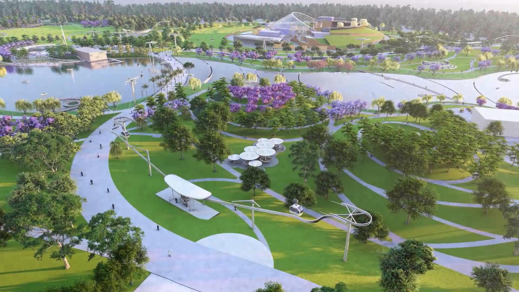 Rendering of the Whoosh system at Irvine Great Park